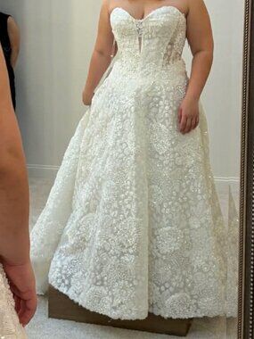 Watters Halo Strapless Beaded Wedding Dress